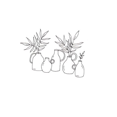 Minimalist line drawing. Ceramic vase design and houseplant decor illustration, ceramics and succulents, plant illustration simple, simple illustration plants, vase decor ideas, line drawing tattoo, tattoo ideas unique, ignorant style line drawing, muji pen art,    Taylor Ann Illustration, made by tay illustration, for sale on etsy, affordable art print gift, illustrator on instagram, los angeles artist, los angeles illustrator, los angeles small gift shop. Plant Illustration Simple, Illustration Ceramics, Cricut Draw, Succulent Art Drawing, Ceramic Vase Design, Plants Vase, Houseplant Decor, Illustration Plants, Succulent Tattoo