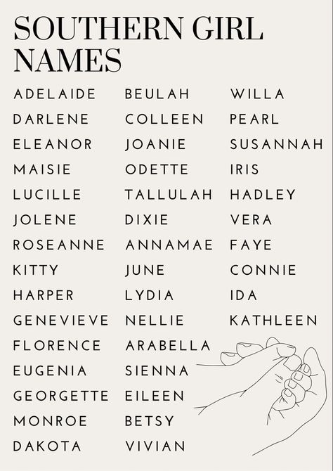 #baby #babygirl #babygirlnames #babynames #babynamesuggestions #names #babynamesgirl Southern Belle Names, Baby Nanes, Star Names, Country Baby Names, Full Names, Unique Girl Names, Sweet Baby Names, Writing Inspiration Tips, Best Character Names