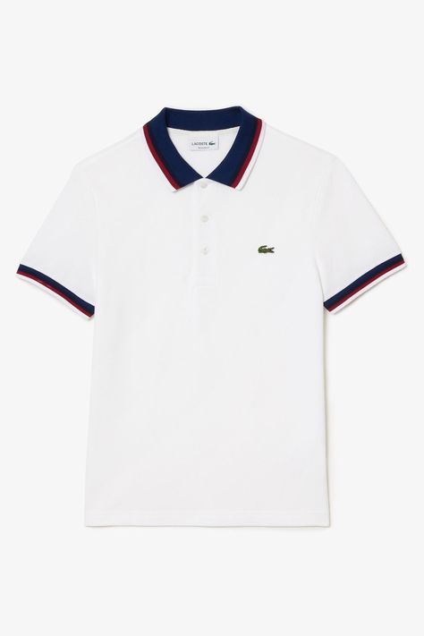 94% Polyester, 6% Elastane.Mens Lacoste Tipping Polo Shirt -  white Polyester Men > Polo Shirts Lacoste Shirt Men, Men’s Polo, Lacoste Shirts Men, Lacoste Polo Shirt Men, Polo Shirt Lacoste, Polo Shirt Outfit Men, Polo T Shirts For Men, Mens Lacoste, Polo Tshirts