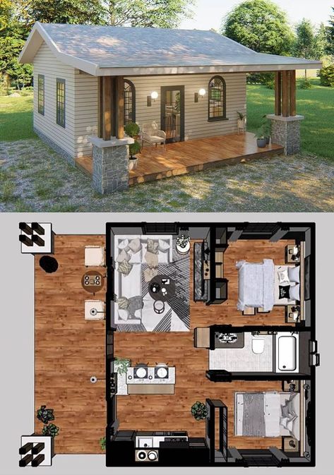 Small Cottage House Plans, Affordable Homes, Sims Builds, Shed To Tiny House, Tiny House Layout, Tiny House Community, Tiny House Inspiration, Small House Floor Plans, Tiny House Floor Plans