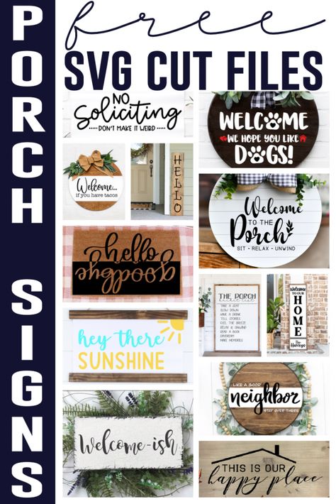 Back Porch Signs Quotes, Free Welcome Svg Files For Cricut, Cricut Signs Sayings, Cute Sayings For Signs, Cricut Welcome Sign, Cricket Designs, Cricut Signs, Silhouette Patterns, Sign Sayings