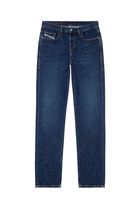 Straight; Regular; Regular waist; Medium treated; Non-Stretch; Dark blue; Button fly Mens Dark Jeans, Blue Jeans Mens, Dark Men, Jean Straight, Diesel Men, Diesel Jeans, Denim Jeans Men, Stylish Mens Outfits, Dark Blue Jeans