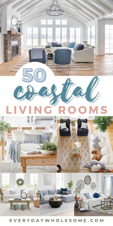 Living Room Designs Transitional, Coastal Modern Living Room, Neutral Coastal Living Room, Coastal Chic Living Room, Coastal Family Rooms, Coastal Living Room Ideas, Living Room Coastal, Coastal Decorating Living Room, Beach Living Room