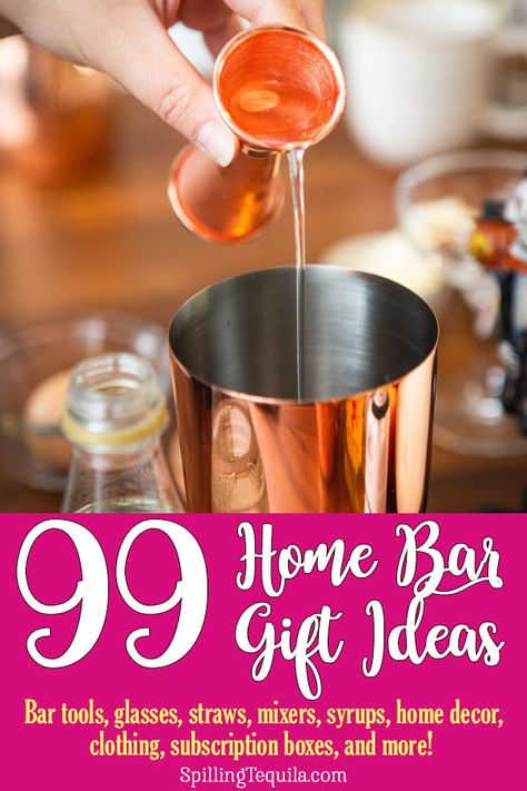 Buying gifts for the cocktail enthusiasts in your life is easier than ever with our comprehensive gift guide. Check out these recommendations for bar tools, glasses, mixers, alcohol, bar decor, subscription boxes and more! Gifts For A Bar, Home Bar Gift Ideas, Bar Gift Basket Ideas, Stock The Bar Gift Ideas, Bar Accessories Ideas, Bar Gifts For Men, Bar Gift Ideas, Bar Gift Basket, Mixology Gifts