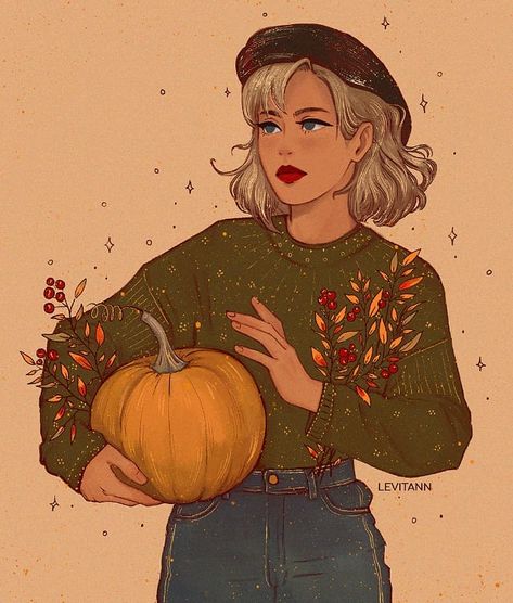 Lana on Instagram: “🍁 . . . . . . #art #illustration #pumpkin #girl #autumn #aesthetic” Casa Anime, Fall Drawings, Autumn Illustration, Arte Inspo, Arte Sketchbook, Witch Art, Art And Illustration, Autumn Art, A Drawing