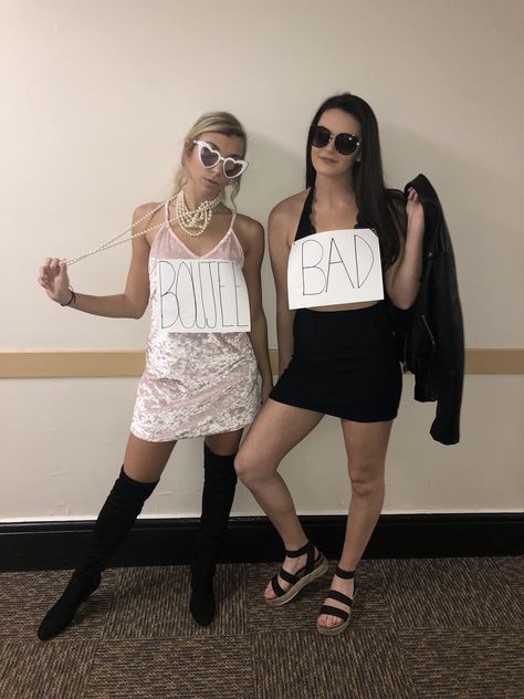 Bad and Boujee Halloween Costume Hot Matching Halloween Costumes, Bad And Boujee Halloween Costume, Two Person Halloween Costumes, Dynamic Duo Costumes, Duo Ideas, Bad And Boujee Outfits, Badass Halloween Costumes, Senior Week, Candy Cocktails