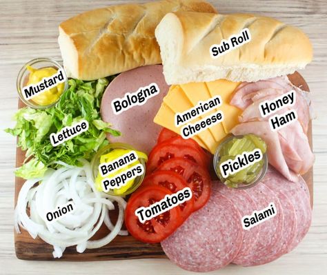 Condiments For Sandwiches, Submarine Sandwich Party, Kmart Deli Sandwiches, Copycat Kmart Sub, Kmart Submarine Sandwich, Kmart Subs Easy Recipes, Kmart Ham Sandwich Recipe, Sandwich Saturday Ideas, Kmart Sub Sandwich