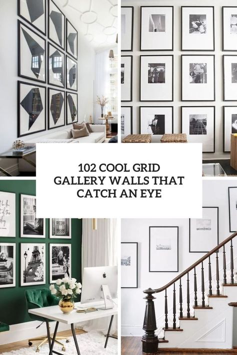 cool grid gallery walls that catch an eye Gallery Walls Hallway, Picture Gallery Wall Living Room, Landing Wall Decor, Large Stairway Wall Decor, Mix Tile Photo Wall Ideas, Staircase Gallery Wall Layout, Entryway Gallery Wall Ideas, Long Hallway Wall Decor Ideas, Floor To Ceiling Gallery Wall