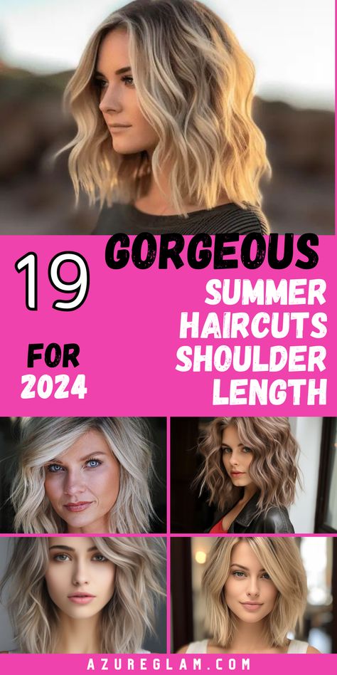 19 Trending Summer Haircuts Shoulder Length 2024 Cute Shoulder Length Haircuts, Short Summer Haircuts, Shoulder Haircut, Spring Hair Trends, Layered Haircuts Shoulder Length, Summer Hair Trends, Medium Hair Styles For Women, Summer Haircuts, Shoulder Length Hair Cuts