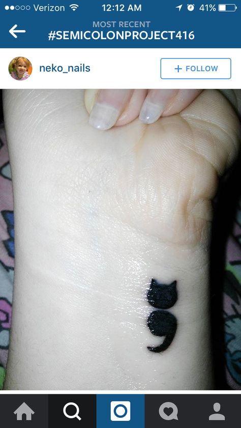 Semicolon Tattoo Meaning, Semi Colon, Horoscope Tattoos, Forearm Band Tattoos, Semicolon Tattoo, Stick N Poke Tattoo, Delicate Tattoo, Incredible Tattoos, Poke Tattoo