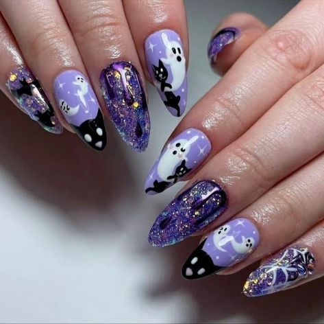 Horror Nails, Witch Nails, Halloween Nails Easy, Witchy Nails, Halloween Acrylic Nails, Punk Nails, Nail It, Her Nails, Halloween Nail Designs