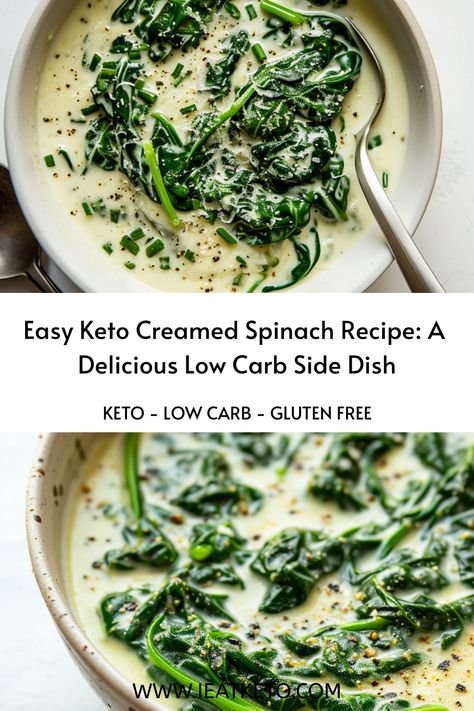 Keto Creamed Spinach: A Decadent Low-Carb Delight Imagine a dish that’s both indulgent and healthy. That’s exactly what you get with this Keto Creamed Spinach Keto Creamed Spinach Recipe, Keto Creamed Spinach, Low Carb Side Dish, Cheap Keto, Creamed Spinach Recipe, Low Carb Side, Spinach Recipe, Keto Cream, Low Carb Sides