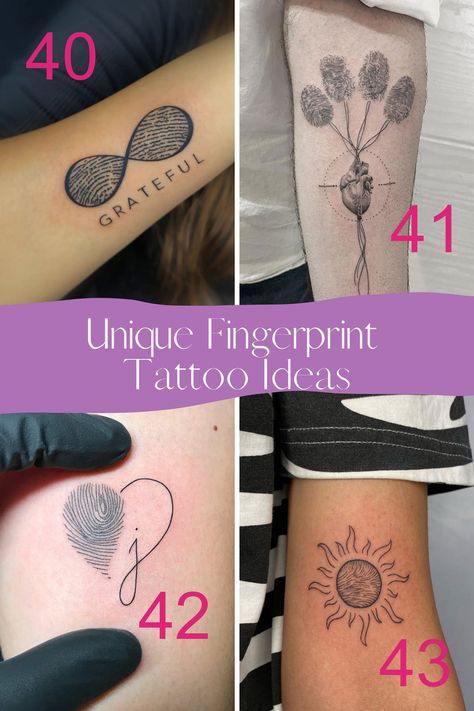 43 Special Fingerprint Tattoo Ideas - Tattoo Glee Finger Print Tattoo Memorial, Fingerprint Tattoo Ideas Unique, Finger Print Tattoo Ideas, Fingerprint Tattoo Ideas, Finger Print Tattoo, Thumbprint Tattoo, Fingerprint Tattoo, Free Tattoo Fonts, Delicate Feminine Tattoos