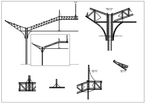 Steel Structure Detail Cad Drawings Download (https://www.cadblocksdownload.com) CAD drawings of Steel Structure,Steel Details,Steel Structure design,design of steel frame structures,industrial buildings,lightweight steel structures,seismic design of steel structures,steel buildings Steel Roof Structure, Cantilever Structure, Roof Section, Drawing Buildings, Structures Architecture, Seismic Design, Roof Truss Design, Steel Architecture, Lightweight Structure