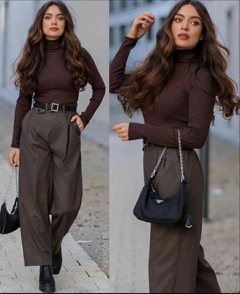 Outfit Con Pantalon Cafe, Formal Outfits For Women, Semi Formal Outfits For Women, Formal Winter Outfits, Semi Formal Outfits, Stylish Work Attire, Look Retro, Formal Outfits, Classy Work Outfits