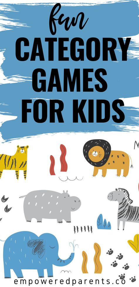 Try out these fun and simple category games with children. They will build vocabulary, listening, memory and classifying skills | category games for kids | word category games | category ideas for games Categories Game, Creative Art Activities, Gross Motor Activity, Nonsense Words, Games Kids, Teaching Colors, Fun Games For Kids, Vocabulary Building, Fun Printables