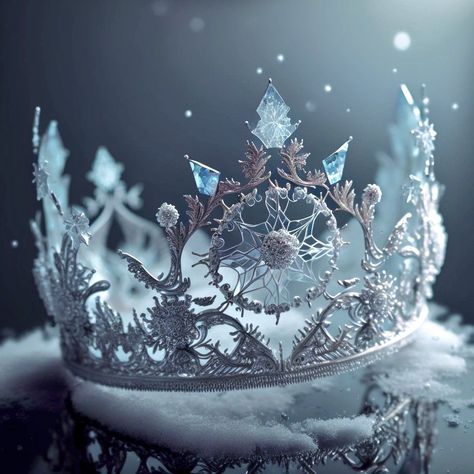 Ice King Fantasy Art, Ice King Aesthetic, Fantasy Ice Kingdom, Ice Kingdom Fantasy Art, Fantasy Crown Queens, Frozen Crown, Ice Crown, Fantasy Jewelry Magic, Fantasy Crown