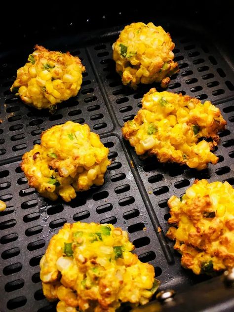 Air Fryer Corn and Jalapeno Fritters - Cooks Well With Others Jalapeno Fritters, Nuggets In Air Fryer, Corn Nuggets Recipe, Corn Nuggets, Air Fryer Corn, Corn Fritter Recipes, Recipe Air Fryer, Spicy Corn, Nuggets Recipe