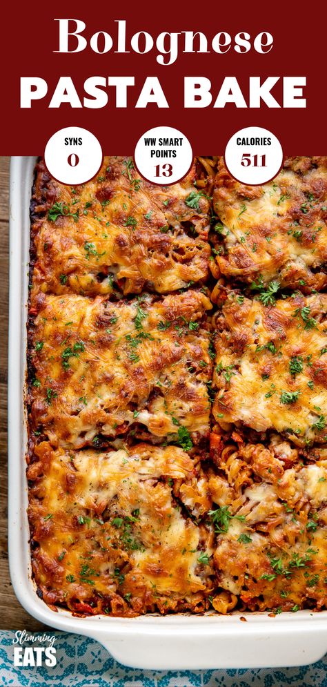 Bolognese Pasta Bake, Spinach Tart, Mince Dishes, Bolognese Pasta, Biscoff Recipes, Pasta Bolognese, Syn Free, Healthy Pastas, Meat Sauce