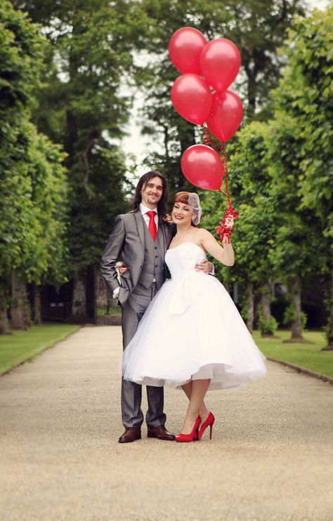 A Black  Red, 50s Rock n Roll Wedding: Hannah  Lewiss Throwing Bouquet, Black Wedding Decor, Black Wedding Decorations, 50s Wedding, Rockabilly Wedding, Rock N Roll Wedding, Wedding Decor Ideas, Retro Wedding, Valentine Wedding