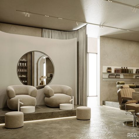 ALLER Bueaty Salon Design, Minimalistic Beauty Salon, Beauty Salon Studio, Luxury Beauty Salon Design Interior, Modern Hair Salon Interior Design Luxury, Luxury Hair Salon Design, Luxury Beauty Salon Design, Beauty Salon Decor Luxury, Beauty Salon Luxury