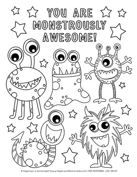 Monster Coloring Pages Printables, Monster Coloring Book, Color Monster Coloring Sheet, Coloring Sheets Elementary, Back To School Coloring Sheets Free Printables, 2nd Grade Coloring Sheets Free Printable, Free Monster Printables, Monster Printables Free, Funny Coloring Pages For Kids