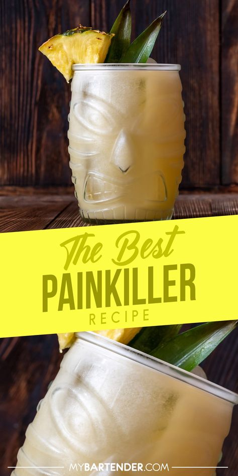 Painkiller Cocktail Pussers Rum, Painkiller Drink, Painkiller Recipe, Painkiller Cocktail, Infused Waters, Tropical Cocktails, Rum Recipes, Rum Cocktails, Freshly Squeezed Orange Juice