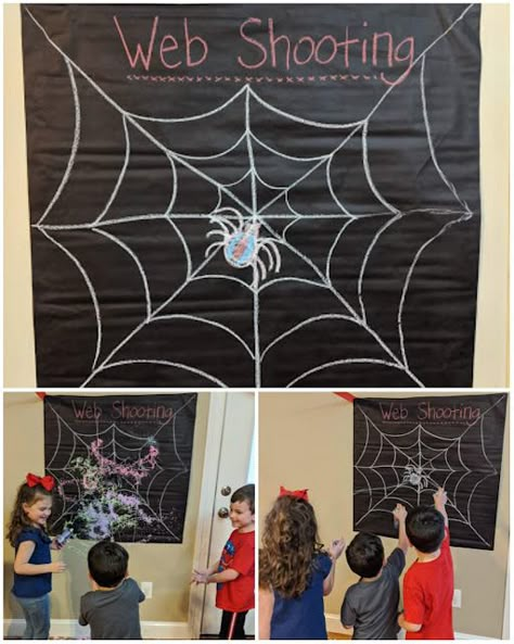 Miles Morales Party Games, Spiderman Across The Spider Verse Birthday, Spiderman Party Activities, Spidey Party Games, Spiderman Party Games, Spidey And His Amazing Friends Birthday Party Ideas, Spiderman Birthday Party Games, Spiderverse Birthday, Spidey Party