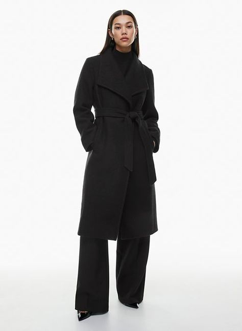 Aritzia Coat, The Super Puff, Black Duster, Wool Wrap Coat, Formal Coat, Wind Protection, Wool Coats, Sweater Layering, Wool Wrap