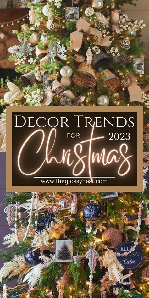 RAZ Imports Christmas tree themes, trends for 2023 2023 Flocked Christmas Tree Trends, Flocked Tree With Traditional Ornaments, Christmas Tree Design 2023, Christmas Tree Ribbon Color Ideas, 2023 Raz Christmas Tree, 2023 Tree Trends, Trees N Trends, 2023 Christmas Trees Trends, Christmas Tree Styles 2023