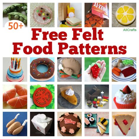 50 Free Felt Food Patterns Felt Food Templates, Easy Felt Crafts, Felt Food Diy, Felt Food Patterns, Different Foods, Felt Craft Projects, Free Crafts, Baby Mobil, Food Template