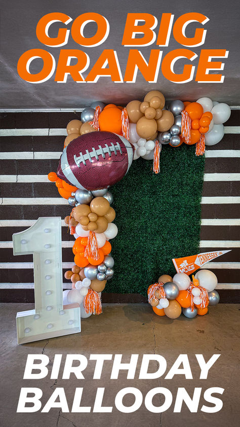 University of Tennessee Birthday Balloon Garland for Kids Birthday Party Birthday Balloon Garland, University Of Tn, Football Balloons, Ut Football, Southwest Virginia, Party Bowls, Johnson City Tn, Balloons Birthday, Game Party