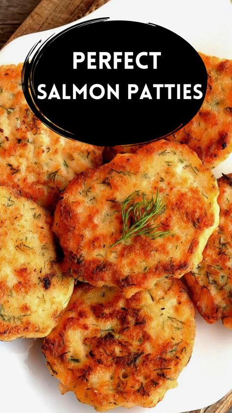 15min · 4 servings

 

Ingredients:
 • Canned boneless, skinless salmon
 • Milk
 • Panko Bread Crumbs
 • Eggs
 • Salt 
 • Black Pepper
 • Seasoned Salt
 • Cilantro
 • Onion Powder
 • Parsley
 • Oil
 • Fresh lime
 • Tartar sauce for dipping Easy Salmon Patties, Parsley Oil, Perfect Salmon, Salmon Patties Recipe, Patties Recipe, Salmon Patties, Easy Salmon, Tartar Sauce, Panko Bread Crumbs