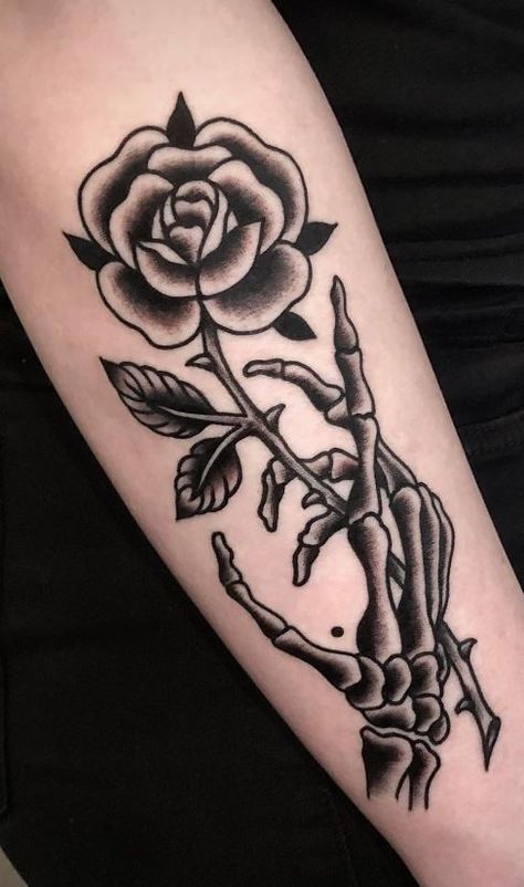 Skeleton Hand Tattoos, Bicep Tattoo Women, Deadpool Tattoo, Coffin Tattoo, Cute Tattoos On Wrist, Inner Bicep Tattoo, Tattoo Me, Rose Tattoos For Men, Hand Makeup