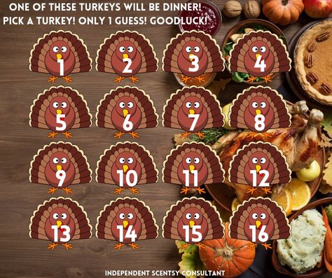 Interactive game for Independent Scentsy Consultants to use 💕 Turkey Games, Scentsy Games, Scentsy Consultant, Interactive Game, Thanksgiving Turkey, 9 And 10, Thanksgiving, 10 Things