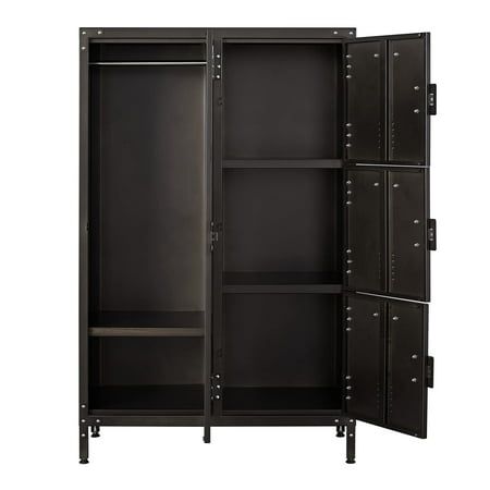 Fesbos multi-cell locker is equipped with doors that can open more than 90 on each shelf. For storing gardening tools and sports equipment, sheets and soap, or canned goods and cups. You can safely store everything from books and sporting goods to liquids and power tools. 55 inch 4 Door Storage Cabinets Material: High quality steel Product Dimension : 55"H x 30"W x 18"D Packaging Size : 55"L x 22"W x 9"H Assemble Required : Yes Weight : 69 lbs Gear Room Organization, Ikea Lockers, Camera Equipment Storage, Photography Gear Storage, Gym Equipment Storage, Sports Equipment Storage, Locker Furniture, Sports Locker, Retro Wardrobe