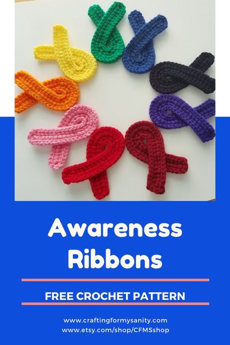 Pink Ribbon Crochet Pattern, Crochet Awareness Ribbon, Crochet Awareness Ribbon Pattern, Crochet Pink Ribbon Free Pattern, Crochet Ribbon Pattern Free, Awareness Ribbon Crochet Pattern, Crochet For Nurses Gift Ideas, Ribbon Keychains Diy How To Make, Crochet Ribbon Pattern