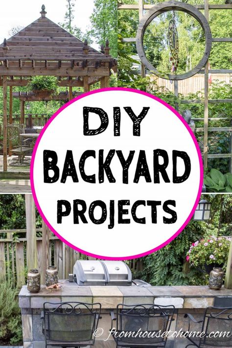 DIY Backyard Ideas (15 Awesome Projects To Build A Better Yard) | Gardening Inexpensive Backyard Ideas Diy, Diy Outdoor Projects, Deck Tiles Patio, Diy Backyard Projects, Inexpensive Backyard Ideas, Diy Backyard Ideas, Patio Tiles, Diy Outdoor Decor, Outdoor Diy Projects