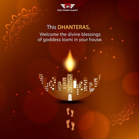 May divine blessings of Goddess Laxmi bestow on you bountiful fortune.💰💰 #toppropmart #HappyDhanteras Diwali Creative Ads Ideas For Real Estate, Dhanteras Post For Real Estate, Deepavali Creative Ads, Diwali Post For Real Estate, Diwali Creative Ads For Real Estate, Diwali Wish Post, Dhanteras Creative Ads Real Estate, Dhanteras Real Estate, Diwali Real Estate Ads