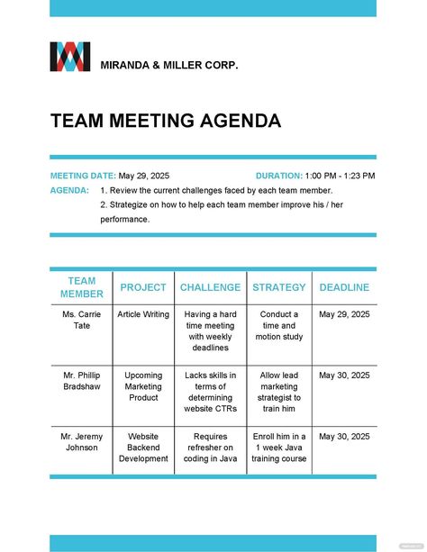 Agenda For Meeting, Meeting Agenda Template Printable Free, Weekly Team Meeting, Administrative Coordinator, Team Meeting Agenda Template, Meeting Management, Team Meeting Ideas, Team Meeting Agenda, Agenda Design