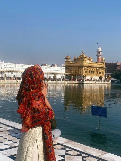 Credit to me Self Obsessed, Harmandir Sahib, Marriage Story, Temple Photography, Temple Pictures, Desi Fashion Casual, Travel Pictures Poses, Golden Temple, Yes It Is