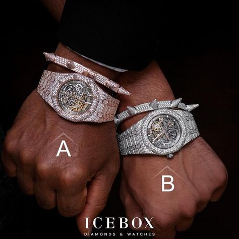 #Icebox Diamonds & Watches on Instagram: "Which AP Skeleton set would you wear? 🥶☠️" Ap Skeleton, Ap Watch, Diamond Watch, Staple Pieces, Time Piece, Mens Bracelet, Skeleton, Diamonds, How To Wear