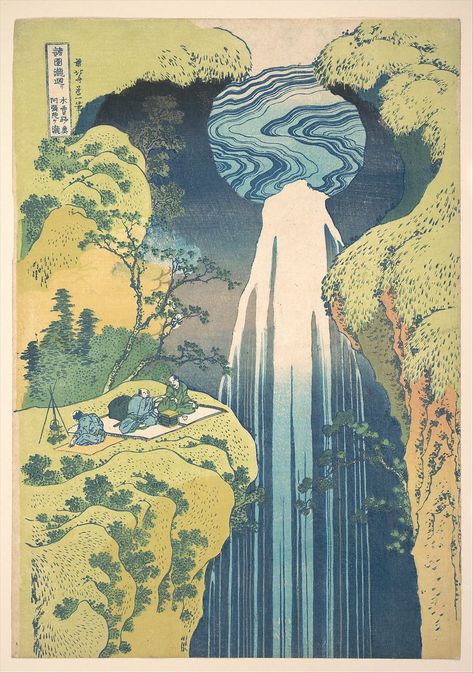 Katsushika Hokusai | The Amida Falls in the Far Reaches of the Kisokaidō Road (Kisoji no oku Amida-ga-taki), from the series A Tour of Waterfalls in Various Provinces (Shokoku taki meguri) |  Japan | Edo period (1615–1868) | The Met  Hokusai --> Arthur Wesley Dow -->O'Keefe John Bauer, Waterfall Art, Classic Art Prints, Ohara Koson, Japanese Waves, Katsushika Hokusai, Henri Rousseau, Les Cascades, Edgar Degas