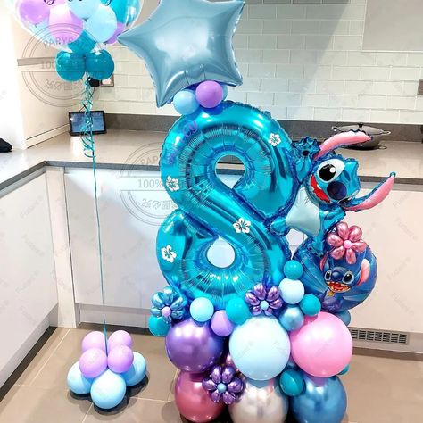 63pcs Disney Lilo & Stitch Balloons Chain Set boy child Birthday Party baby shower Decorations Gifts Stitch Balloons, Lilo And Stitch Party, Child Birthday Party, Fence Railing, Girl Number, First Birthday Balloons, Balloon Chain, Birthday Party Centerpieces, Balloon Kit