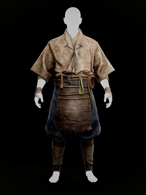 ArtStation - Japanese Clothes Medieval Japanese Clothing, Japanese Peasant Clothing, Ancient Japanese Clothing, Japan Clothes, Peasant Clothing, Medieval Japanese, Samurai Clothing, Japanese Style Clothing, Character Game