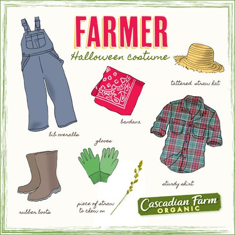 Halloween costume idea. Dress like a "classic" farmer! Farmer Dress Up, Women’s Farmer Costume, Farmer Diy Costume, Halloween Farmer Costume, Farmer Dress Up Day At School, Farmer Outfit Women Costume, Farmer Costume Mens, Dress Like A Farmer Day At School, Toddler Farmer Costume