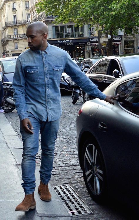 Jean Shirt Outfits, Jean Shirt Men, Double Denim Outfit, Denim Outfit Men, Denim Shirt Outfit, Gq Mens Style, Casual Denim Shirt, Blue Shirt With Jeans, Mens Fashion Denim