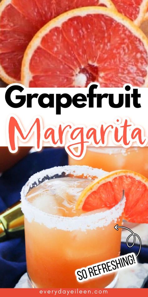 Grapefruit Margarita Pitcher, Tequila And Grapefruit Cocktails, 21 Seeds Grapefruit Tequila Recipes, Slushy Margarita Recipe, Grapefruit Juice Cocktail, Fresh Margarita Recipe, Grapefruit Margarita Recipe, Tequila Drinks Recipes, Summer Drinks Alcohol Recipes