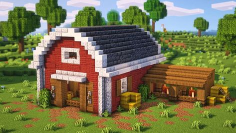 Barn For Animals, Chalet Minecraft, Château Minecraft, Minecraft Barn, Villa Minecraft, Minecraft Horse, Construction Minecraft, Case Minecraft, Minecraft Decoration