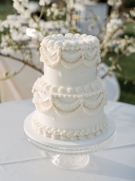 vintage wedding cake Swiss Dot Cake, Pastry Decoration, Bolo Vintage, Cake Photos, January Wedding, Classic Wedding Cake, Dream Wedding Cake, Simple Wedding Cake, Wedding 2025